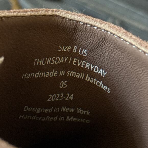 Thursday Boot Co Everyday Downtown Taupe Brown Suede Ankle Boots Size 8 - Picture 11 of 14